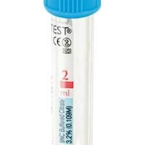 Tube sous vide Citrate 2ML en plastique VACUTEST